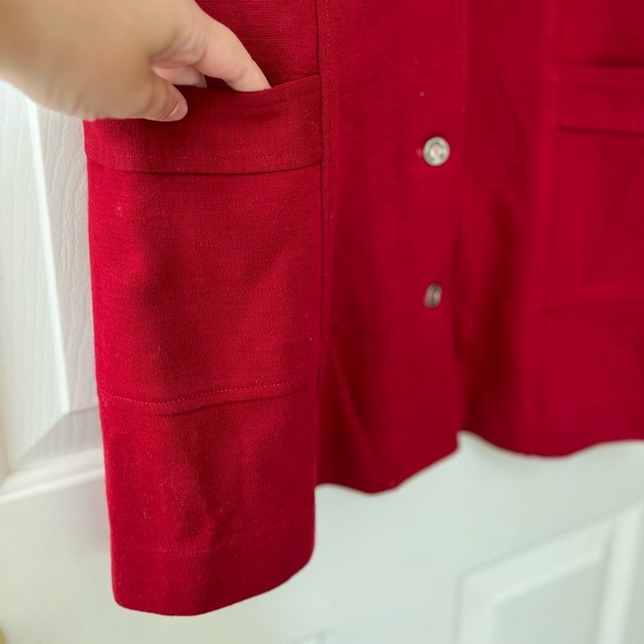 Vintage Mod Button-Front Sleeveless Shift Dress S Red - Picture 4 of 13